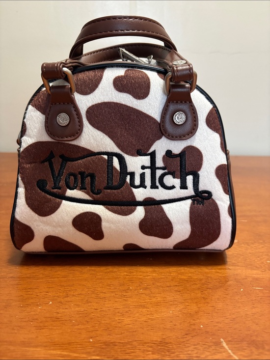 Von Dutch Handbags - Von Dutch Brown & White Cow-Print Mini Satchel
